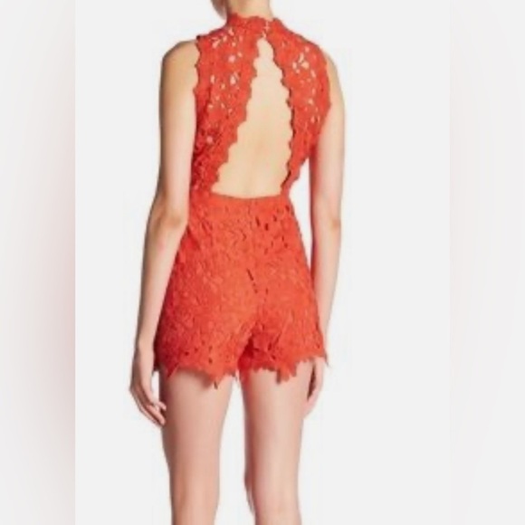 ASTR the Label Lace Red Romper Size Small - Picture 2 of 13